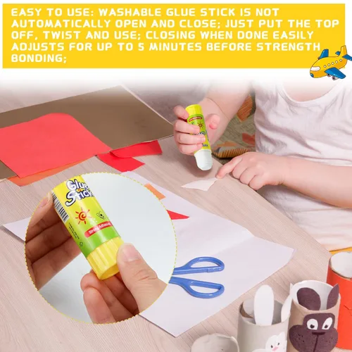 Miniatura 5 de Zubebe - 300 barras de pegamento blanco a granel para aula, 0.32 onzas, pegamento lavable en barra para manualidades, hogar, regreso a clases