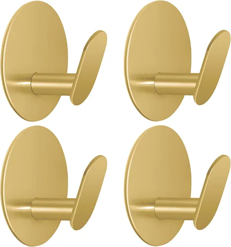 Miniatura 9 de Ganchos adhesivos para baños, 4 ganchos para toallas para colgar sombrero, bata, abrigo, ganchos para cocina, ganchos adhesivos fuertes sin daños
