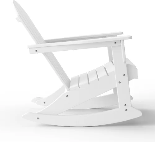 Miniatura 188 de WestinTrends Silla mecedora Malibu de poliéster para exterior/patio Adirondack, Negra