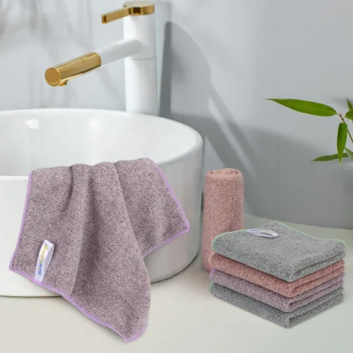 Miniatura 7 de SINLAND Toallas Faciales de Microfibra Ultra Suaves Paños de Lavado Faciales Paño Facial para Baño 12 Pulgadas x 12 Pulgadas Paquete de 6