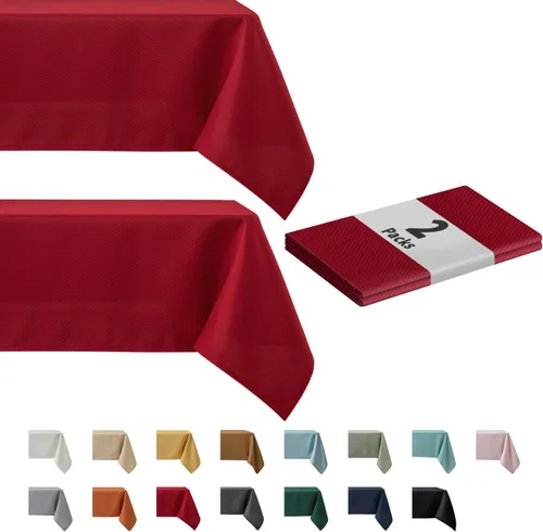Miniatura 40 de maxmill Mantel con textura resistente a las manchas, impermeable y resistente a las arrugas, lavable, mantel suave, cubierta de mesa de tela
