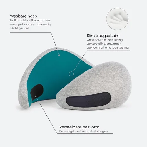 Miniatura 3 de Ostrichpillow Go Almohada Cervical, Almohadas de Viaje para Aviones, Almohada de Viaje de Espuma Viscoelástica Premium, Diseño Ergonómico 360º