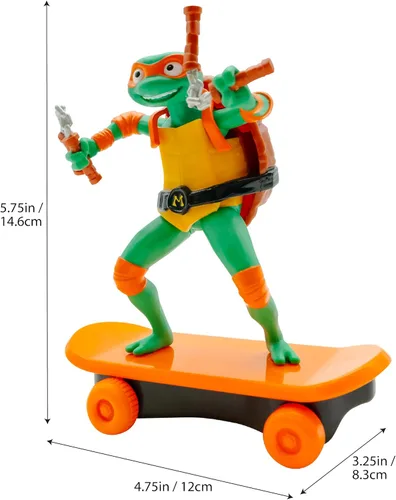 Miniatura 10 de Teenage Mutant Ninja Turtles 12.7 cm Edición de película Sewer Shredders Michelangelo Figura de acción trituradora para edades 3+