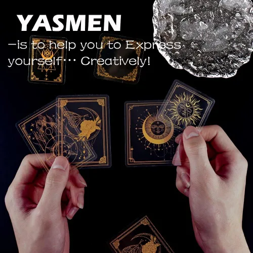 Miniatura 7 de YASMEN Paquete de 45 calcomanías para niños, paquete de calcomanías de astrología doradas transparentes, calcomanías de resina, kits de manualidades