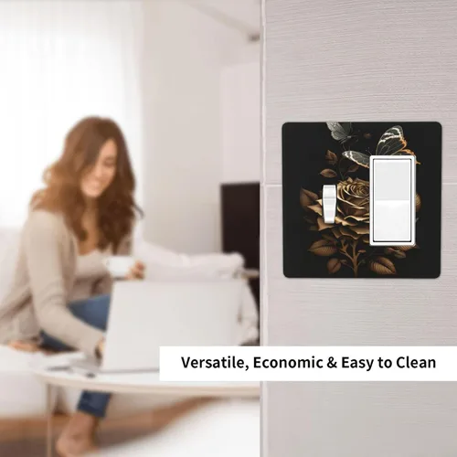 Miniatura 875 de Placa Decorativa de Pared de Granja Rústica con Cuerno de Madera para Puerta de Granero 1 Banda Duplex Cubiertas de Toma Eléctrica Soltera