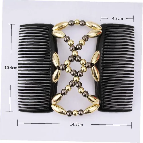 Miniatura 4 de Peines de pelo elásticos para el cabello, pinzas dobles elásticas para el cabello, herramienta de peinado de bricolaje para mujeres y niñas