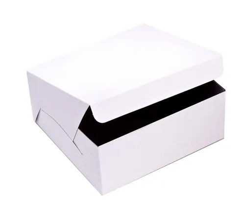10103, cajas de cartón para tartas de 10 x 10 x 2.5 pulgadas, recipientes de papel desechables para tartas, caja de panadería blanca al por mayor
