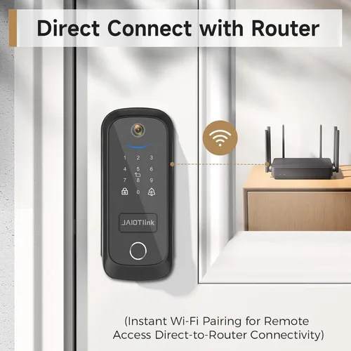 Miniatura 7 de JAIOTlink Cerradura inteligente 5 en 1 para puerta delantera, cerrojo de entrada sin llave con cámara y timbre, cerradura electrónica segura WiFi