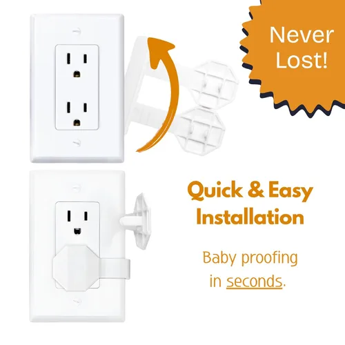 Miniatura 2 de Fundas para enchufes a prueba de bebés (paquete de 6) – Fundas de enchufe a prueba de niños siempre conectadas para enchufes eléctricos – Cubiertas