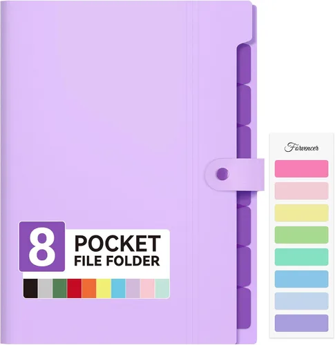 Miniatura 11 de Forvencer Carpeta de archivos expandible con 8 bolsillos, organizador de archivos de acordeón tamaño carta, carpetas portátiles para documentos
