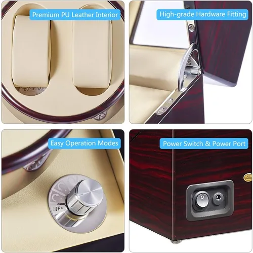 Miniatura 3 de JQUEEN - Bobinador de reloj doble con silencioso motor japonés Mabuchi, S
