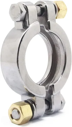 Miniatura 5 de TC - Trébol de triple abrazadera sanitaria de acero inoxidable 304 atornillado de alta presión de 1.5 pulgadas