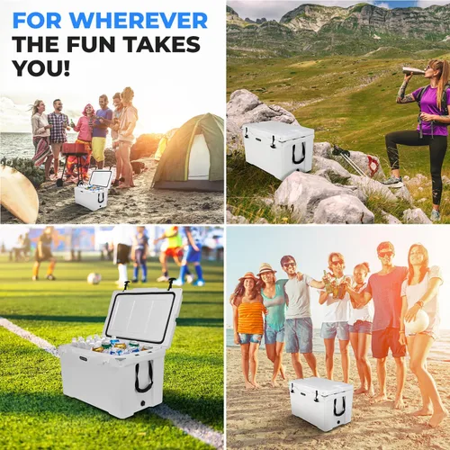 Miniatura 6 de SereneLife Caja enfriadora rotomoldeada ultrarresistente de 25 a 75 cuartos de galón, con capacidad para hasta 64 latas, mantiene el hielo hasta 5