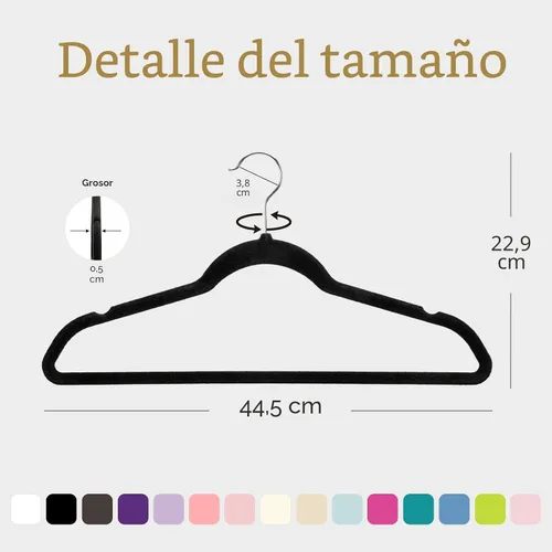 Miniatura 5 de HOUSE DAY - Perchas de terciopelo negro de 60 unidades, antideslizantes, resistentes, para abrigos, perchas premium delgadas que ahorran espacio