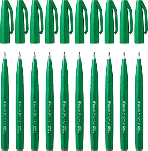 Miniatura 18 de Pentel Rotulador con punta de 0.079 in, tinta negra, 1 paquete de 10 bolígrafos