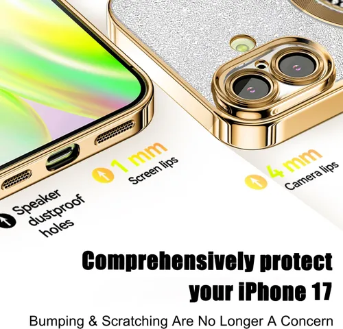 Miniatura 353 de Misscase Funda magnética con purpurina para iPhone 11 compatible con MagSafe, protección completa, delgada, a prueba de golpes, antiarañazos