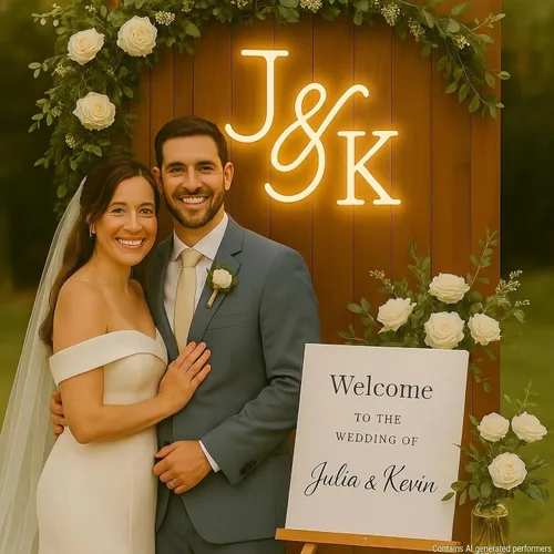 Miniatura 10 de Cartel de servicio de botella de boda de 20 pulgadas, accesorios de entrada de boda personalizados, letrero LED de marquesina para recepción