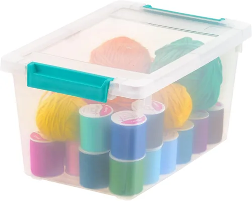 Miniatura 4 de IRIS USA Contenedores de almacenamiento de 4 cuartos de galón con tapas, paquete de 6, fabricados en Estados Unidos, caja de clip, pequeños