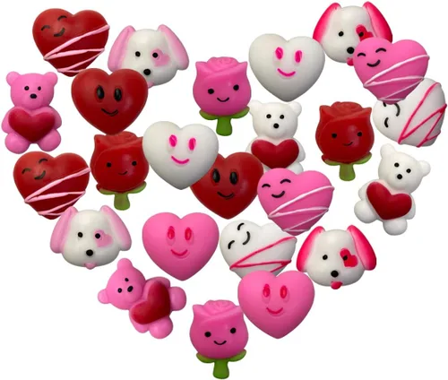 Miniatura 3 de 24 juguetes esponjosos Mochi para el día de San Valentín, para niños, escuela, clase, aula, tarjetas de San Valentín, regalos, premios, recuerdos