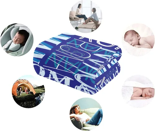 Miniatura 6 de Dr.TOUGH Manta personalizada con nombre personalizado para bebé, niño, niña, niños y adultos Azul marino