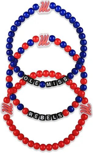 Miniatura 13 de FOCO NCAA unisex-adulto Paquete de 3 Pulseras de la Amistad con Cuentas con Logotipo de Equipo Universitario de la NCAA Oficialmente Licenciadas
