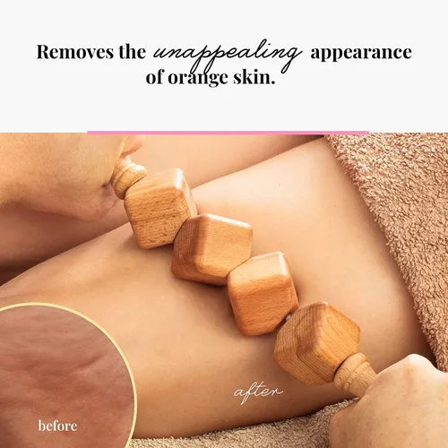 Miniatura 3 de tuuli Masaje anti celulitis conjunto masajeador cubo rodillo de masaje con mango Gua Sha Maderotherapy madera