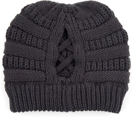 Miniatura 4 de C.C Exclusives - Gorro de invierno para mujer con agujero para coleta o moño, gorro beanie para mujer (MB-20A)