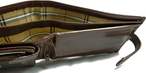 Miniatura 6 de Visconti Monza - Cartera italiana esmaltada de piel suave con 5 pliegues cuádruples, Marrón