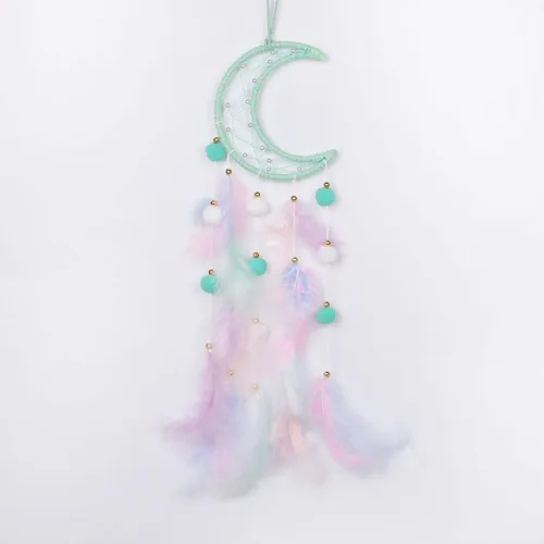 Miniatura 16 de Pretty Jolly - Atrapasueños azul de gato para niños, decoración de pared con pompones y plumas, atrapasueños hecho a mano para niños, decoración