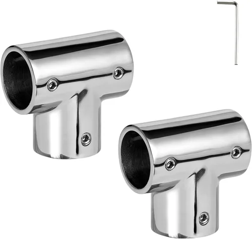 Accesorio de barandilla de barco resistente, 3 vías de 90 grados en T, acero inoxidable 316, conector de tubería para tubos de 7/8 o 1 pulgada (2