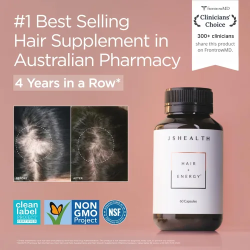 Miniatura 2 de JSHealth Vitaminas Fórmula para el Cabello y Energía - Suplemento de Apoyo para el Cabello y el Cuero Cabelludo con Yodo y Zinc - 30 Cápsulas