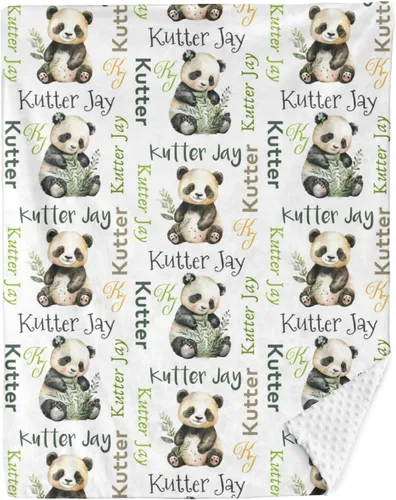 Miniatura 21 de Mantas de bebé personalizadas para niños, manta de felpa suave de doble capa con respaldo de puntos, manta personalizada de oso minky, manta de bebé