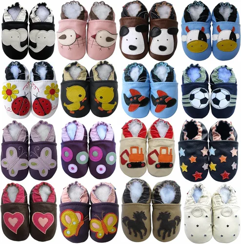 Miniatura 2 de Carozoo 18 diseños de zapatos de bebé de piel suave suela precaminante cuna zapatillas niños pequeños zapatos (0-6 meses a 7-8 años)