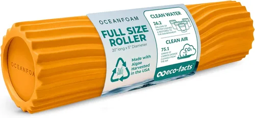 Miniatura 28 de Oceanfoam Tidal Roller - Azul Marino Oscuro - Rodillo de espuma para masaje muscular para dolor de espalda y estiramiento - Textura de onda ancha