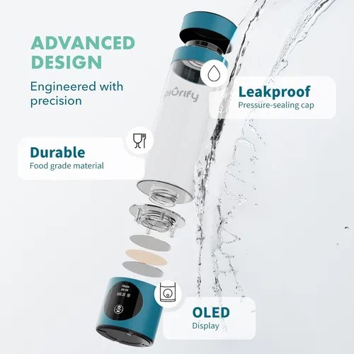 Miniatura 8 de Generador de Botella de Agua de Hidrógeno - Hasta 4100+ PPB - Tecnología SPE/PEM - Generador H2 Certificado - Sistema Portátil de Rendimiento