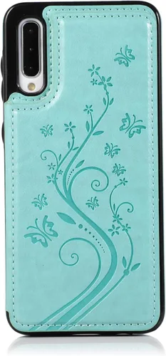 Miniatura 7 de Funda de teléfono para Samsung Galaxy A50 con protector de pantalla de vidrio templado y tarjetero con soporte para tarjetero, soporte para celda