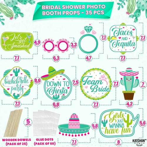Miniatura 5 de KatchOn, Kit de accesorios para fotos de despedida de soltera, paquete de 35 Accesorios de cabina de fotos de fiesta mexicana para decoraciones