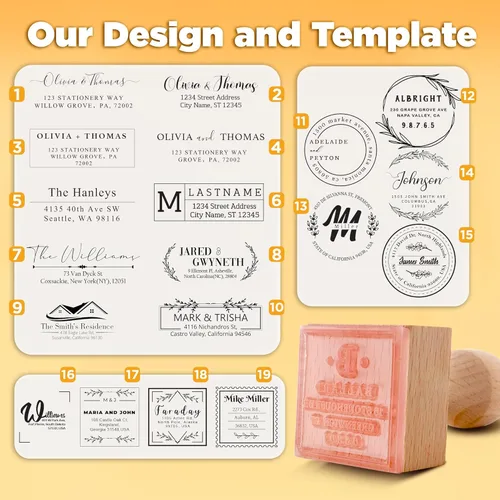 Miniatura 2 de Sello de goma personalizado, sello de logotipo personalizado con material de madera duradero, crea tu propio sello con logotipo y nombre, sello