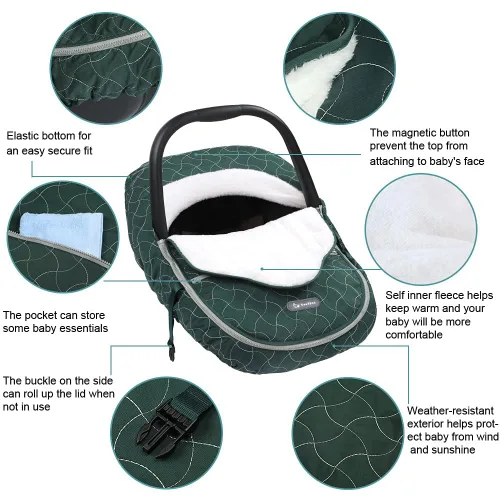 Miniatura 3 de Yoofoss - Bolsas de protección para cochecito de bebé, capotas de invierno para silla de coche, cubierta para proteger al bebé del viento frío