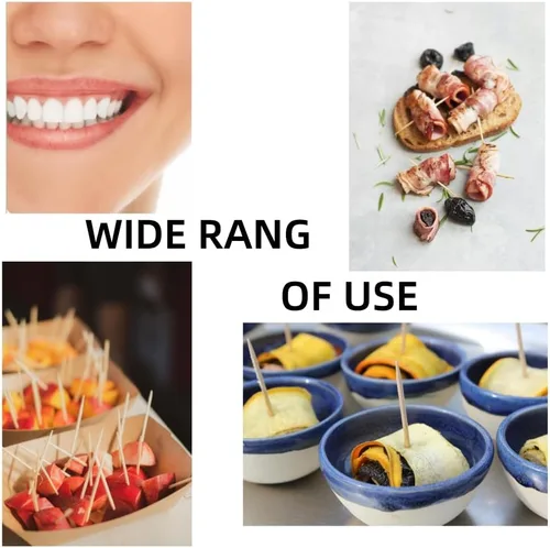 Miniatura 4 de HOPELF 2400 unidades de pinchos de bambú con palillos de dientes para aperitivo, aceitunas, barbacoa, frutas, cócteles, limpieza dental, palillos