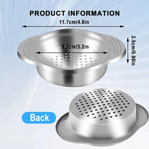 Miniatura 2 de Colador de latas de atún de metal de 2 piezas, colador de prensa de grado alimenticio de acero inoxidable para conservas de pescado, frijoles