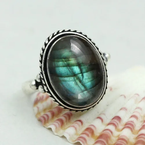 Miniatura 4 de Anillos de plata de ley chapados a mano para mujeres, anillo de piedra natal bohemia del suroeste, joyería para el día de la madre, regalos
