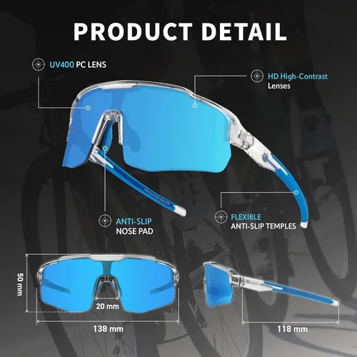 Miniatura 6 de MOTIONVIEW - Gafas de sol deportivas para exteriores, HD, alto contraste, UV400, para correr, béisbol, softbol, deportes, ecológicas Sugar Berry