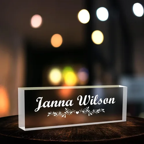 Miniatura 15 de Placa de nombre de escritorio personalizada, regalos personalizados de agradecimiento a los empleados, placa de identificación acrílica
