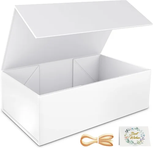 Miniatura 13 de RYDDOY Caja de Regalo Negra, 9.5x6x3'' Cajas de Regalo para Regalos con Tapas Cierre Magnético Rectangular Plegable para Caja de Propuesta