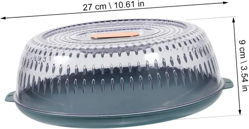 Miniatura 3 de UPKOCH Cubierta transpirable para verduras, bandeja transparente de plástico, cubierta de salpicaduras de microondas, cubierta de alimentos, caja