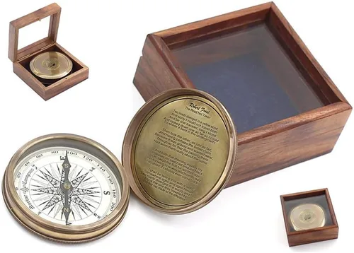 Miniatura 11 de Compass Gift for Mom/Dad, Vintage Pocket Compass Engraved with Go Confidently Customized Gifts for Women/Men, Baptism 2026 Communion Christian