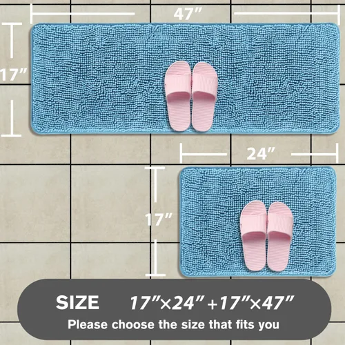 Miniatura 21 de Alfombra de baño pequeña de 12 x 18 pulgadas, lavable y absorbente, antideslizante, alfombra de baño de felpilla gruesa y suave para baño, ducha