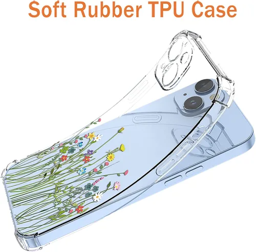 Miniatura 6 de Funda para Samsung A70 Galaxy 70 Galaxy A70S, Patrón de Flores Florales Transparente TPU Suave Resistente a Golpes con Parachoques Anti-Rayones