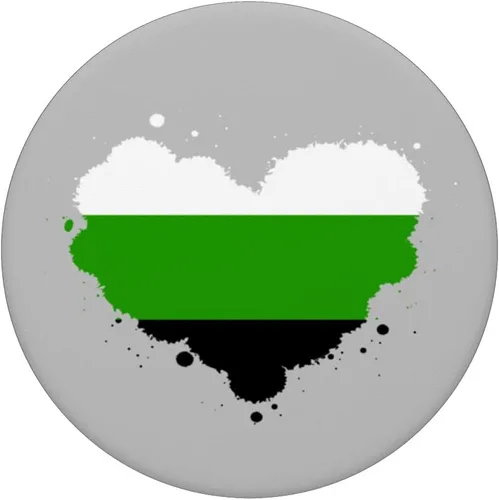 Miniatura 3 de Neutrois Bandera del Orgullo Corazón Neutrois Neutral Nulo Bandera de género PopSockets PopGrip intercambiable